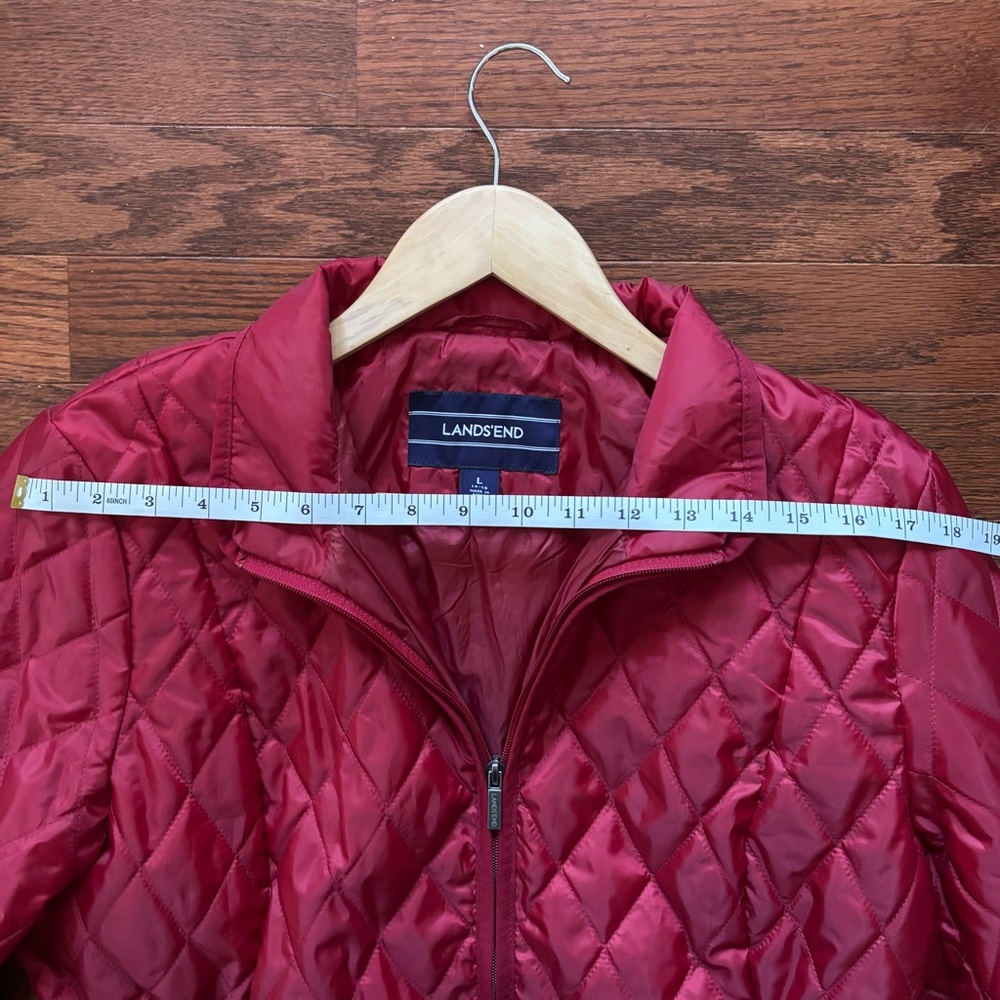Lands' End Red Quilted Jacket - image 8